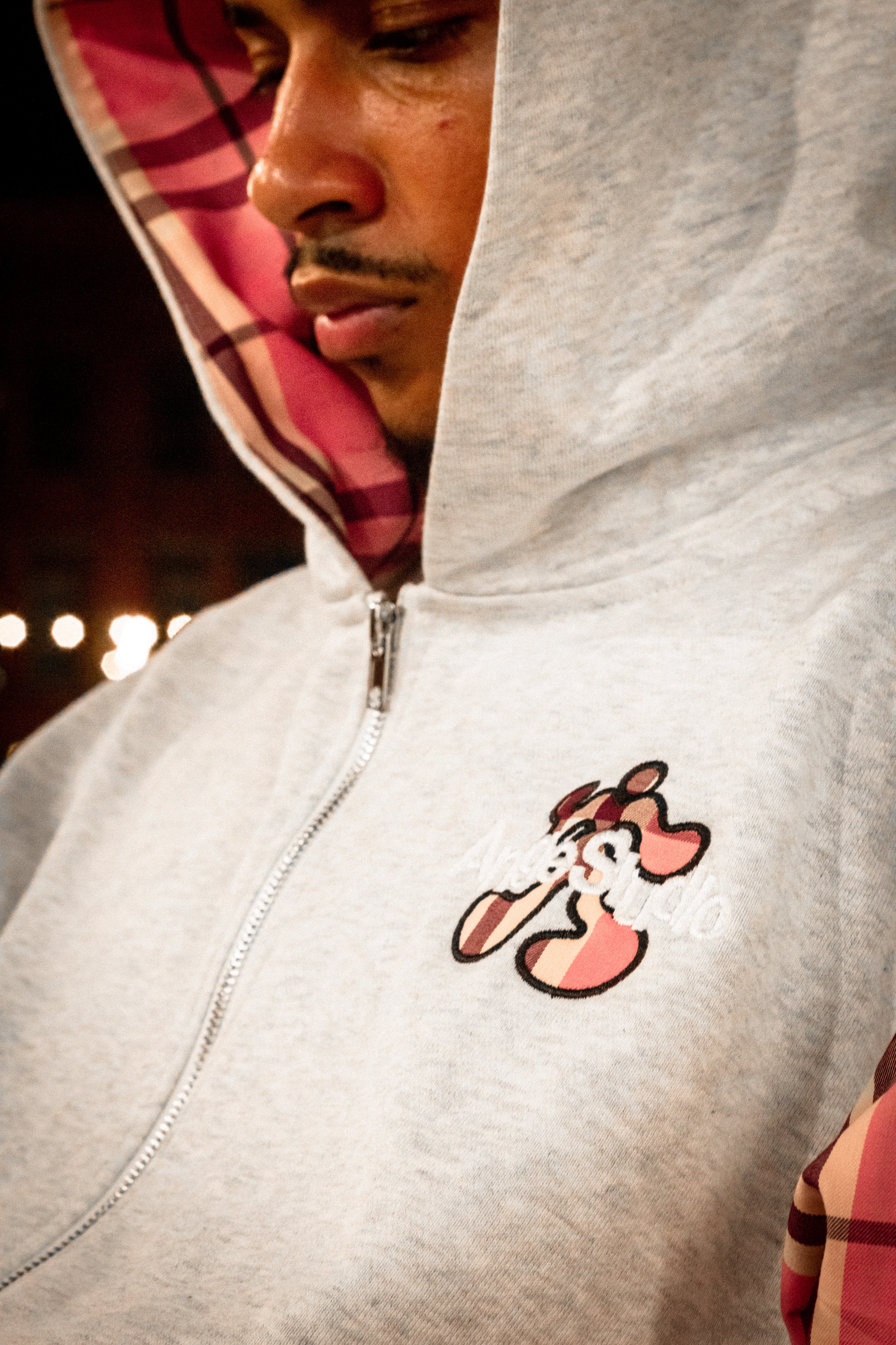 Pink Plaid Hoodie